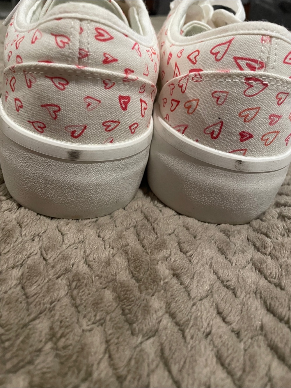 Joie White Sneakers with Pink Heart Print - Picture 6 of 7